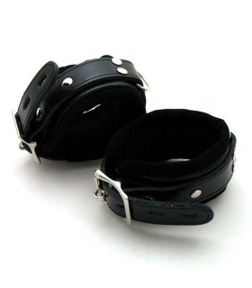 Paire d'attaches poignets rembourrée - menottes bdsm gay effet cuir