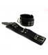 Paire d'attaches poignets en simili cuir noir gay shop