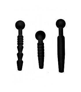 Master Series - Kit Plug Urétrale Silicone Dark Rods 3 Pieces