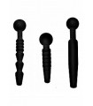 Master Series Kit Plug Urétrale Silicone Dark Rods 3 Pieces