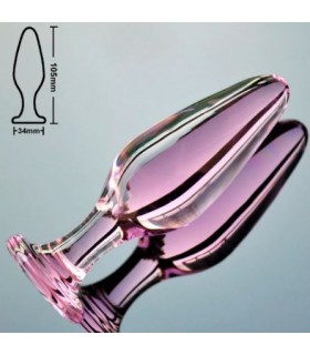 Plug Anal Verre Rose 3,5cm