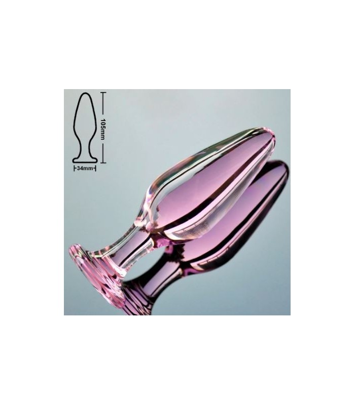 Plug Anal Verre Rose 3,5cm