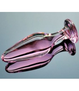 Plug Anal Verre Rose 3,5cm