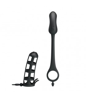 Gaine de Pénis avec Plug Anal Vibrant Prostatique
