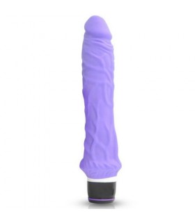 Long Gode Réaliste Vibrant Silicone Violet