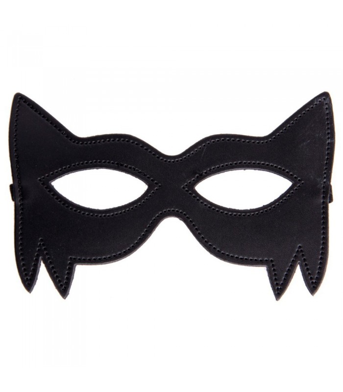 Masque Félin Effet Cuir Noir