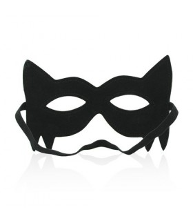 Masque Félin Effet Cuir Noir