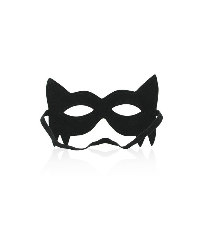 Masque Félin Effet Cuir Noir