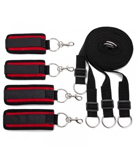 Attache Menottes pour Lit Velcro Rouge - bdsm gay