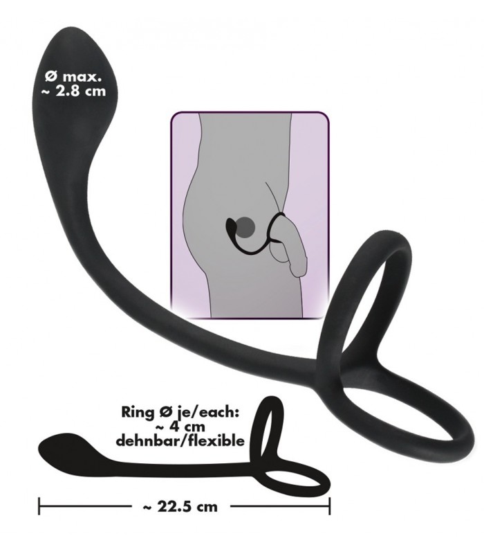 Ball et Cockring avec plug anal