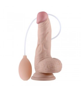 Gode Ejaculateur 8" avec Testicules 14x4,5cm