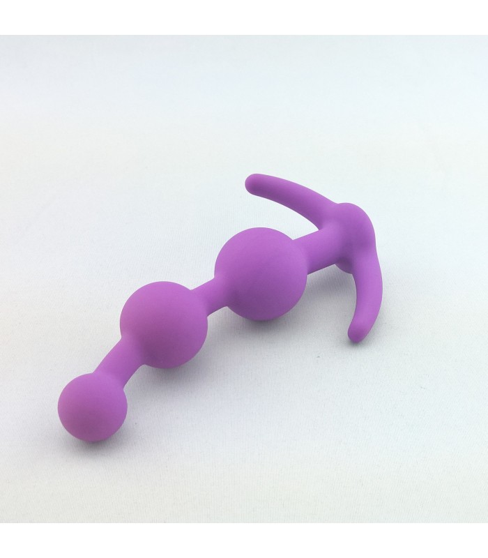 Plug Chapelet Anal Silicone Violet 13x3,2cm