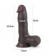 Gode Marron avec Testicules 19x4,5cm - gode gay réaliste