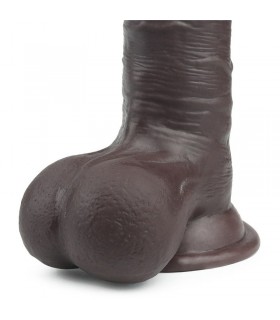 Gode Marron avec Testicules 19x4,5cm - gode gay réaliste