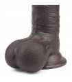 Gode Marron avec Testicules 19x4,5cm - gode gay réaliste