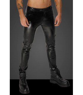 Pantalon Noir Effet Cuir Serpent - Noir Handmade Homme - Vestiaire Gay Shop