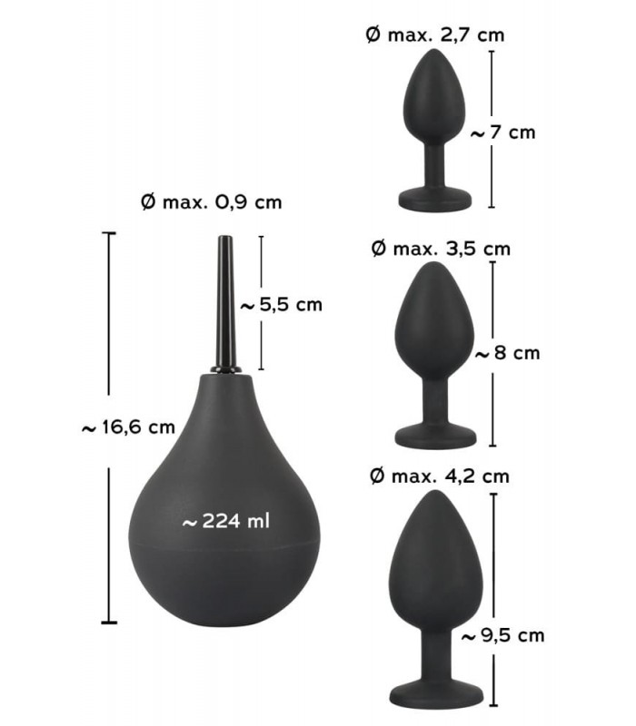 Coffret Plug Anal et Douche Black Velvets