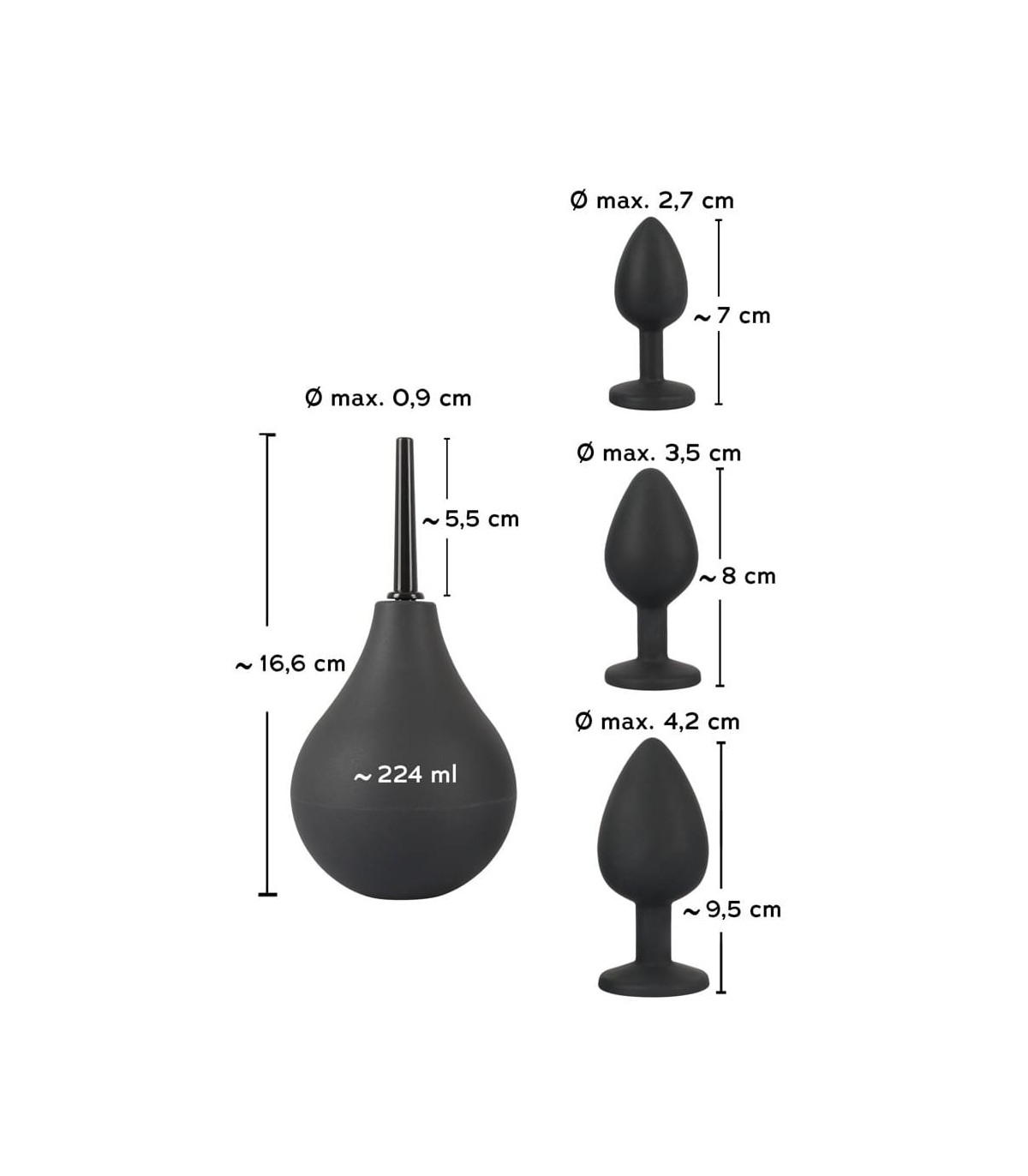 Coffret Plug Anal et Douche Black Velvets