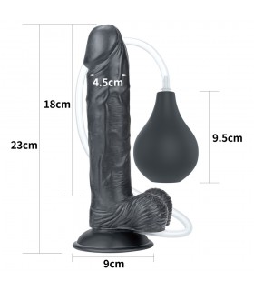 Gode Éjaculateur Réaliste Noir 18x4,5cm - gode gay shop