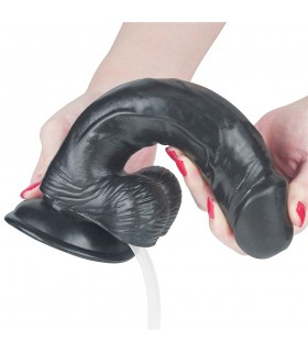 Gode Éjaculateur Réaliste Noir 18x4,5cm - gode gay shop