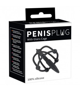 Plug Pénis Silicone avec Cage à Gland Plug Pénis Silicone avec Cage à Gland