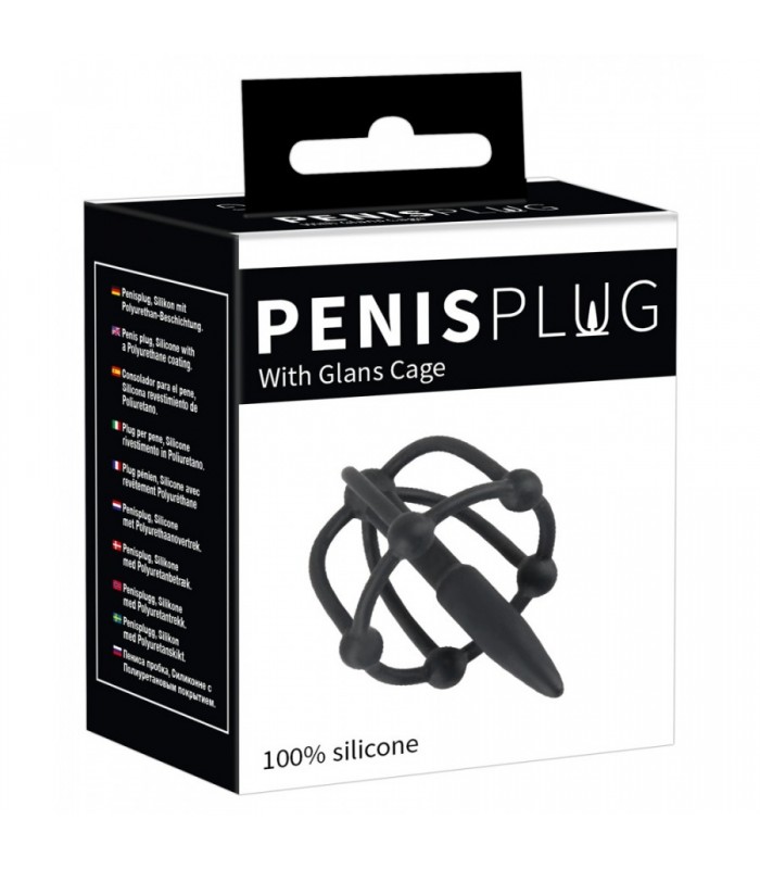 Plug Pénis Silicone avec Cage à Gland