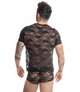 T-Shirt Dentelle Noire vestiaire gay shop