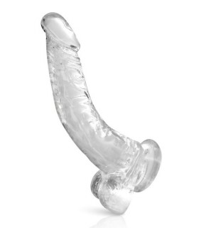 Gode Courbé Transparent 22x3,5cm - gode gay