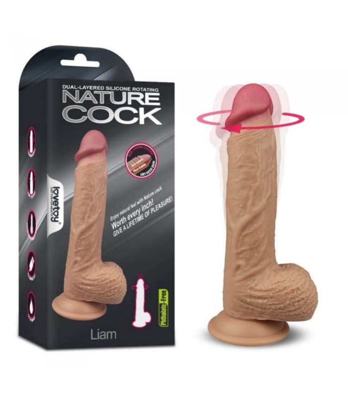 Gode Vibrant et Rotatif Nature Cock Liam