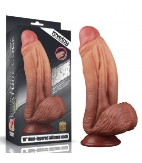 gode-xl-double-peau-marron-lovetoy