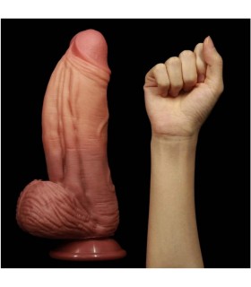 gode-xl-double-peau-marron-lovetoy