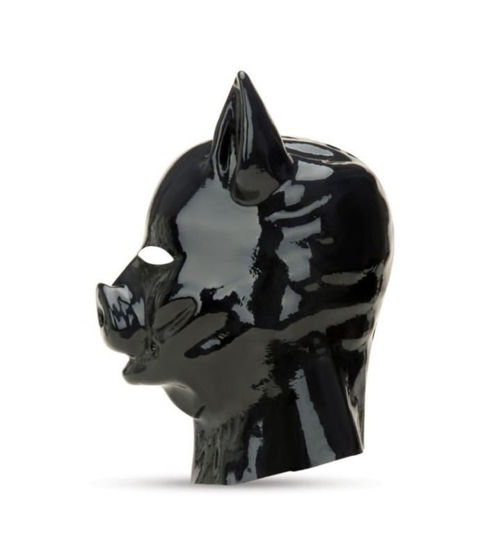 Cagoule Latex Pig Zip Up Hood