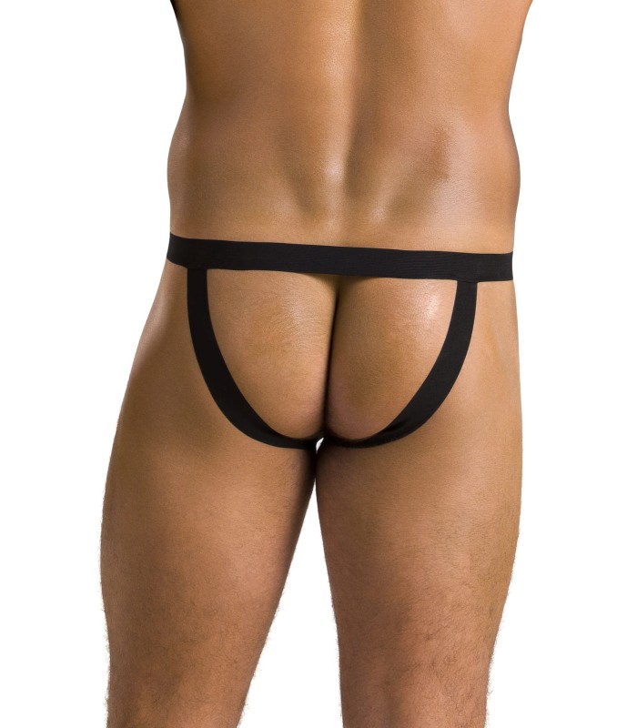 Slip Ouvert Effet Cuir Noir Ben Passion