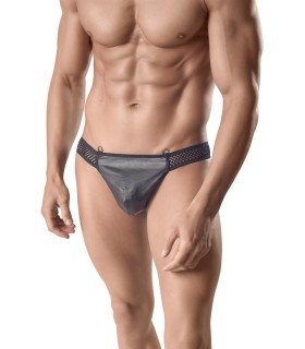 String Homme Wetlook Noir Ares 1