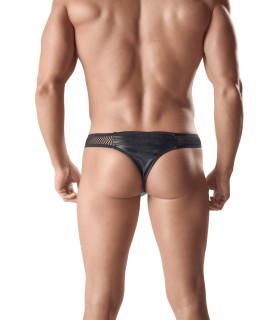 String Homme Wetlook Noir Ares 1