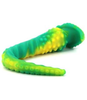 Plug Anal Long Silicone Octopus Vert Jaune
