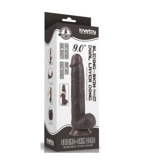 Gode Sliding Skin 9,5" Marron 18x4,5cm