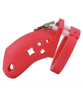 Cage de Chasteté Silicone Petite Etoile rouge