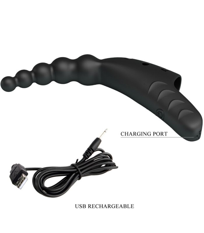 Gaine de Doigt Vibrante Chapelet Anal Jordin