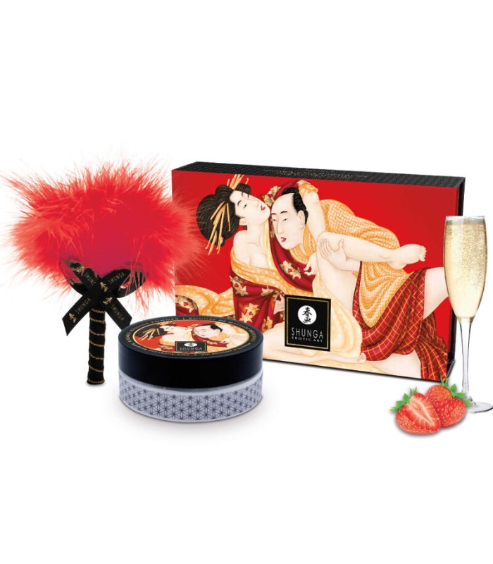 Kit de Poudre de Massage Comestible Fraise