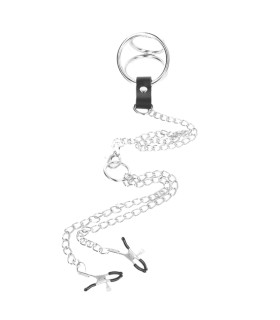 Cockring Métal Triple Anneau avec Pinces Tétons