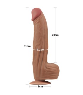 Gode XL Marron avec Veines 31x6,2cm