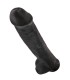Gode anal XL Noir Avec Testicules Noir