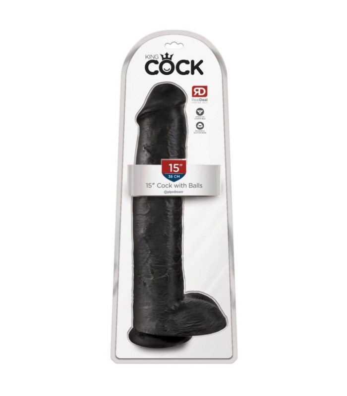 Gode XL Noir gay Testicules Noir