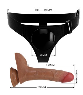 Gode Ceinture avec Dildo Vibrant et Ejaculateur Oher