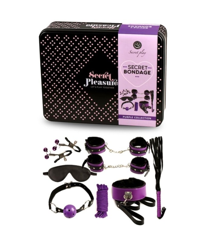 Coffret Secret Bondage Violet et Noir 8 Pièces