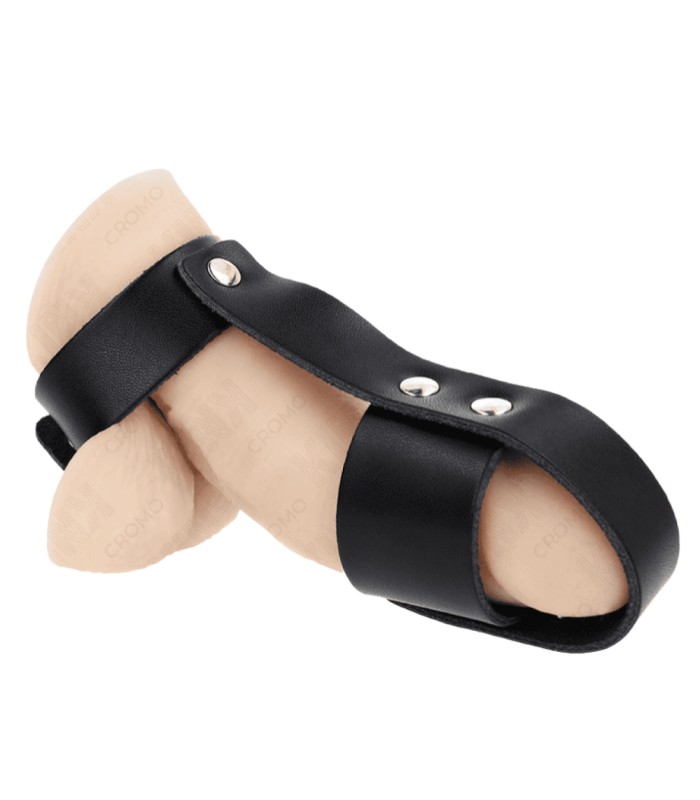 Cage à Pénis Cuir Noir Kink