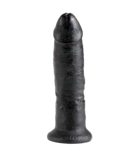 Gode Réaliste Noir Ventouse droit