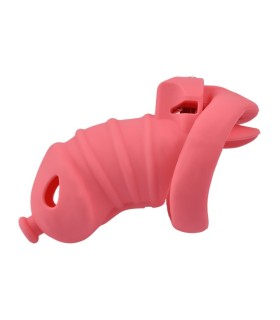 cage à pénis en silicone doux avec orifice urinaire et anneaux ajustable