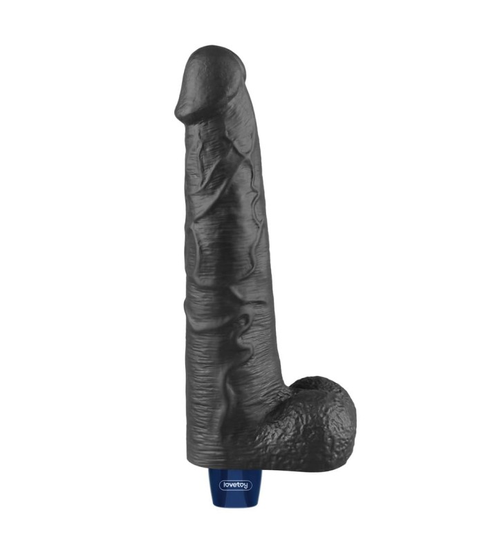 Gode Vibrant Noir Peau Réaliste 24x5,3cm